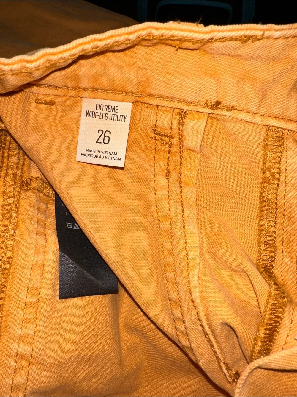 BDG Cargo Utility Extreme Wide Leg Jeans in Mustard Orange - Picture 9 of 10